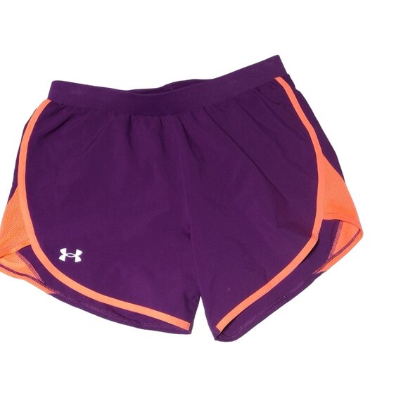 Under Armour Women's Fly-By 2.0 Shorts Brief Lined Purple-Pink Size M - Picture 1 of 6
